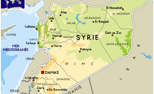 Carte tirée du site: syrie.blog.lemonde.fr