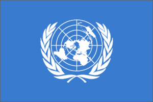 drapeau de l'ONU avec rameau d'olivier