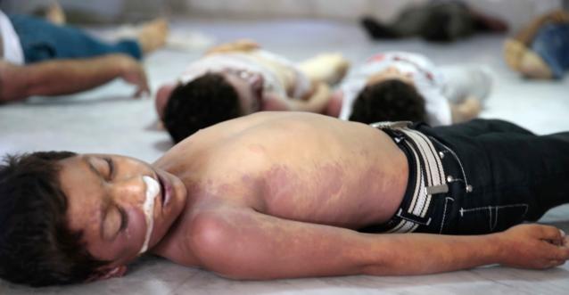 Enfants tués par les gaz en Syrie