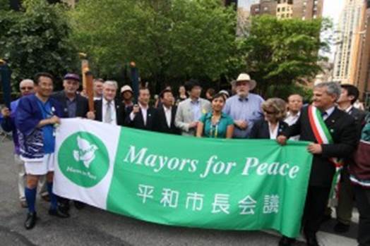 Mayors for Peace delegation at the 2010 march.